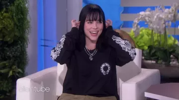 Chrome Hearts Printed Long Sleeve Tee worn by Billie Eilish as seen in The Ellen DeGeneres Show