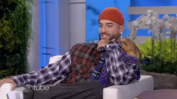 Multicolor Plaid Shirt worn by Maluma as seen in The Ellen DeGeneres Show on February 15, 2022