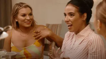 ASOS DESIGN Lino Cami Maxi Sundress con un remolino brillante usado por Lindsay Hubbard como se ve en Summer House (S07E07)