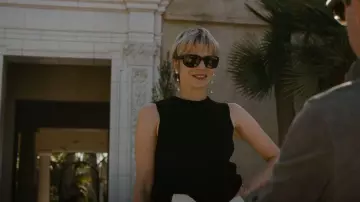 Proenza Schouler Twist Back Tank Top worn by Naomi Pierce (Annabelle Dexter-Jones) as seen in Succession (S04E01)