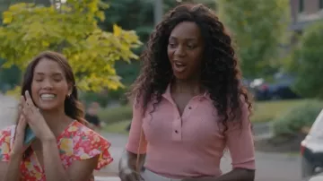 Scotch & Soda Slim-Fit Short Sleeved Po­lo worn by Sloane Mitchell (Enuka Okuma) as seen in Workin' Moms (S07E13)