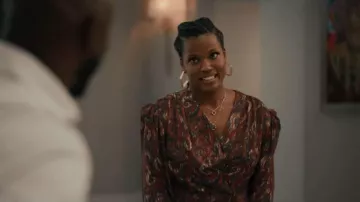 Iro Zully Ruffled Print Skirt In Mixed Red worn by Vivian Banks (Cassandra Freeman) as seen in Bel-Air (S02E06)