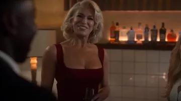 Galvan Atalanta Robe en tricot à col carré portée par Rebecca Welton (Hannah Waddingham) vue dans Ted Lasso (S03E03)