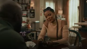 Jonathan Simkhai Off The Shoulder Ribbed Knit Sweater worn by Vivian Banks (Cassandra Freeman) as seen in Bel-Air (S02E06)
