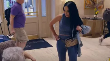 Gucci Cloth Cross­body Bag worn by Angelina Pivarnick as seen in Jersey Shore: Family Vacation (S06E09)