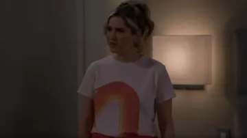 Marine Layer Wave Crop Top worn by Zoey (Margie Mays) as seen in Call Me Kat (S03E19)