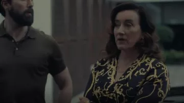 Ganni Baroque-print Dress worn by Bridget 'Birdy' Goggins (Maria Doyle Kennedy) as seen in Kin (S02E02)