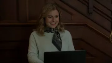 Maeve Floral SIlk Scarf worn by Samantha (Rose McIver) as seen in Ghosts (S02E18)