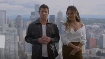 Theory Jared Lambskin Veste de chemise portée par Nick Lachey comme on le voit dans Love Is Blind (S04E06)