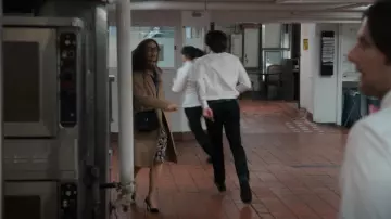 Vince Mid-length Wool Blend Coat worn by Evie Adler (Jennifer Garner) as seen in Party Down (S03E05)