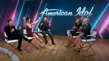 Bottega Veneta Leather Spritz Pumps 100 worn by Katy Perry as seen in Good Morning America on March 28, 2023