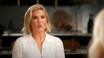 Rebecca Vallance Magnolia Knit Dress portée par Sarah Harris comme vu dans The Project le 3 avril 2023