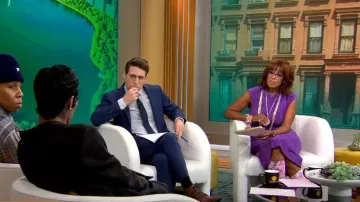 Simon Miller Runna Fuzzy Midi-Dress worn by Gayle King as seen in CBS Mornings on March 29, 2023