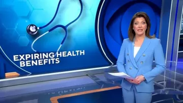 Veronica Beard Xael Suiting Pant usado por Norah O'Donnell visto en CBS Evening News el 31 de marzo de 2023