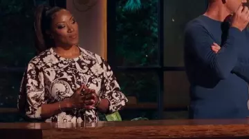 Rebecca Taylor Paisley Combinaison auto-cravate imprimée portée par Nyesha Arrington vue dans Next Level Chef (S02E08)