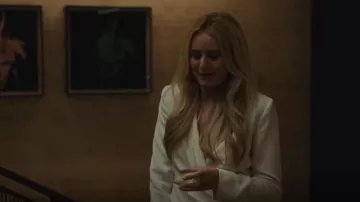 Marella Twisted Crepe Blazer worn by Willa Ferreyra (Justine Lupe) as seen in Succession (S04E02)