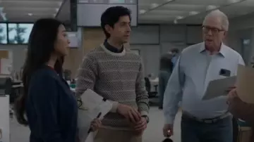Selected Pat­terned Knit­ted Pullover worn by Gabriel Martin (Pablo Castelblanco) as seen in Alaska Daily (S01E11)