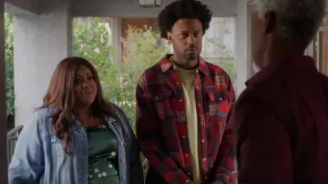 Scotch & Soda Linen-Blend Check Over­shirt worn by Noah Koles (Echo Kellum) as seen in Grand Crew (S02E05)