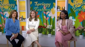 Ganni Multi Wool-Blend Jacket worn by Rajni Jacques as seen in Today with Hoda & Jenna on April 4, 2023