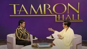 Loewe Tie-neck Asymmetric Crepe de chine Mini Dress worn by Tamron Hall as seen in Tamron Hall  Show on April 3, 2023