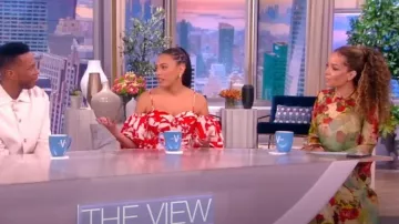 Zimmermann Won­der­land Print­ed Silk-satin Maxi Dress worn by Sunny Hostin as seen in The View on April 4, 2023