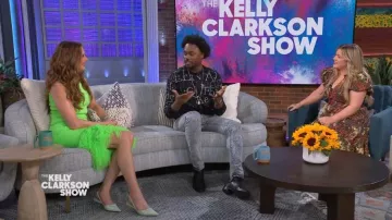 Prada Brushed Leather Slingback Pumps worn by Brooke Shields as seen in The Kelly Clarkson Show on April 5, 2023