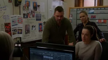 Theory Crewneck Sweater In Cashmere worn by Kim Burgess (Marina Squerciati) as seen in Chicago P.D. (S10E18)