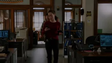 C By Bloomingdale's Cashmere Crewneck Cashmere Sweater worn by Kim Burgess (Marina Squerciati) as seen in Chicago P.D. (S10E18)