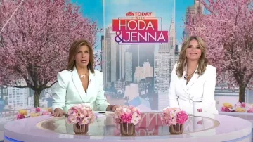 Cinq a Sept Kris Ruched Sleeve Double Breasted Blazer worn by Hoda Kotb as seen in Today with Hoda & Jenna on April 5, 2023