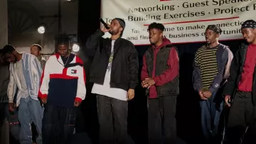 Tommy Hilfiger Windbreak­er worn by Ason Unique (TJ Atoms) as seen in Wu-Tang: An American Saga TV series outfits (S03E10)
