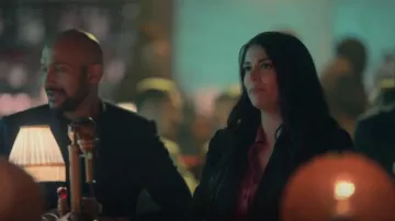 Berry Short Sleeve Button Front Bodycon Dress worn by Melissa Gimble (Cecily Strong) as seen in Schmigadoon! (S02E01)