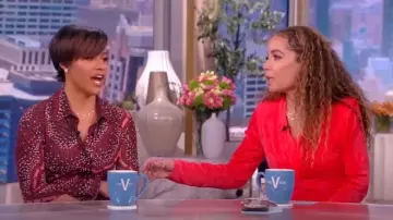 Altuzarra Claudia Printed Button-Front Midi Dress worn by Ariana DeBose as seen in The View on April 5, 2023