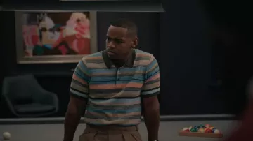 Scotch & Soda Striped Organic Cotton Polo worn by Frederick as seen in Bel-Air (S02E07)