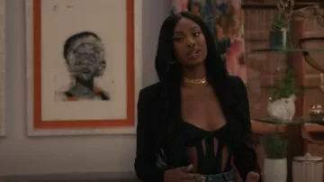 Mugler Boned Corset worn by Hilary Banks (Coco Jones) as seen in Bel-Air (S02E07)