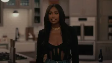 Mugler Cropped Blazer worn by Hilary Banks (Coco Jones) as seen in Bel-Air (S02E07)