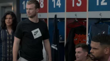 Nike Jordan Black Jumpman Box T-Shirt worn by Jan Maas (David Elsendoorn) as seen in Ted Lasso (S03E04)