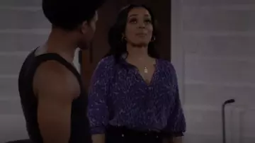 Rails Mariah Top in Static Leopard worn by Randi (Kyla Pratt) as seen in Call Me Kat (S03E20)