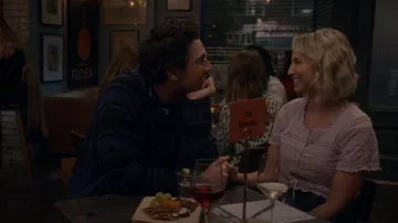 LoveShackFancy Farley Eyelet Crop Top worn by Charlotte (Molly McCook) as seen in Not Dead Yet (S01E08)