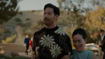 Nanushka Flo­ral-print Knit Jumper worn by George Nakai (Joseph Lee) as seen in BEEF (S01E01)