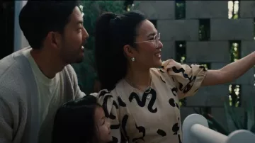 Alemais Brush­stroke-print Mi­di Dress worn by Amy Lau (Ali Wong) as seen in BEEF (S01E03)