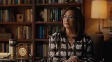 Cos Print­ed Silk Blouse worn by Fumi Nakai (Patti Yasutake) as seen in BEEF (S01E03)