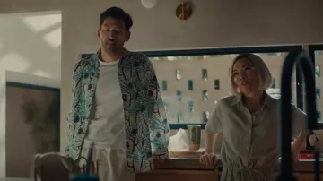 Eileen Fisher Clas­sic Col­lar Wide Leg Jump­suit worn by Amy Lau (Ali Wong) as seen in BEEF (S01E06)