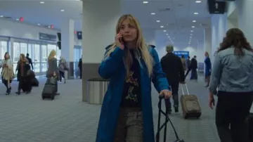 Max Mara Check Wide Leg Trousers worn by Cassie Bowden (Kaley Cuoco) as seen in The Flight Attendant (S02E06)