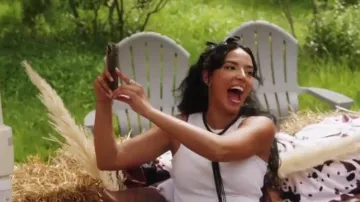 Zara Cropped Knit Top worn by Danielle Olivera as seen in Summer House (S07E08)