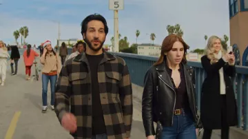 Vince Buffalo Check Virgin Wool Blend Overshirt worn by Max Park (Deniz Akdeniz) as seen in The Flight Attendant (S02E07)