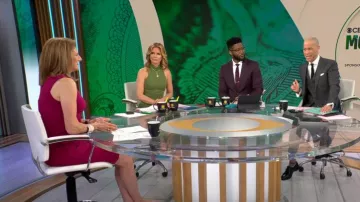 Cinq a Sept Rori Dress In Bonsai usado por Natalie Morales como se ve en CBS Mornings en Natalie Morales