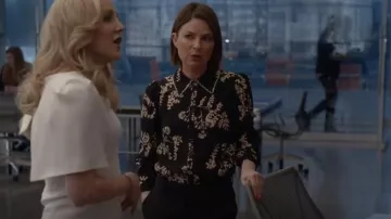 Ba&Sh Selym Floral Print Button-Up Blouse worn by Taylor Rentzel (MacKenzie Meehan) as seen in Bull (S06E17)