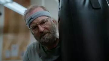 Nike Swoosh Headband worn by William Henry Devereaux, Jr. (Bob Odenkirk) as seen in Lucky Hank (S01E04)