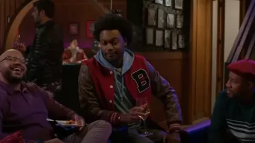 The Brooklyn Circus Varsity Jacket worn by Noah Koles (Echo Kellum) as seen in Grand Crew (S02E06)