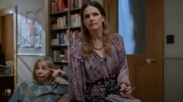 By Anthropologie Smocked Sheer Blouse worn by Gracie DuBois (Suzanne Cryer) as seen in Lucky Hank (S01E04)